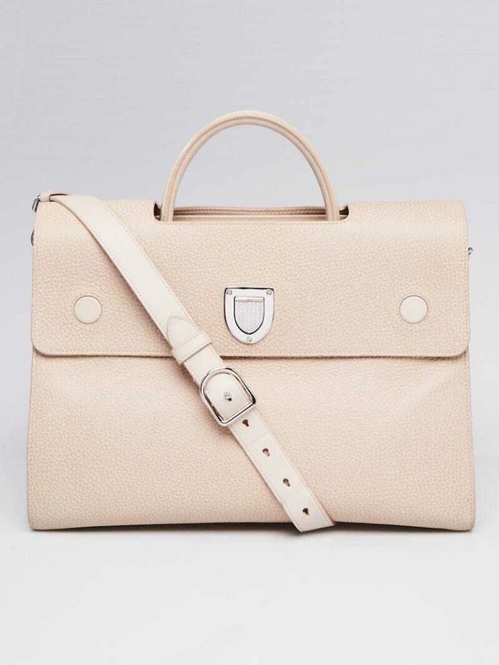 Christian Dior Beige Pebbled Leather Large Diorever Bag